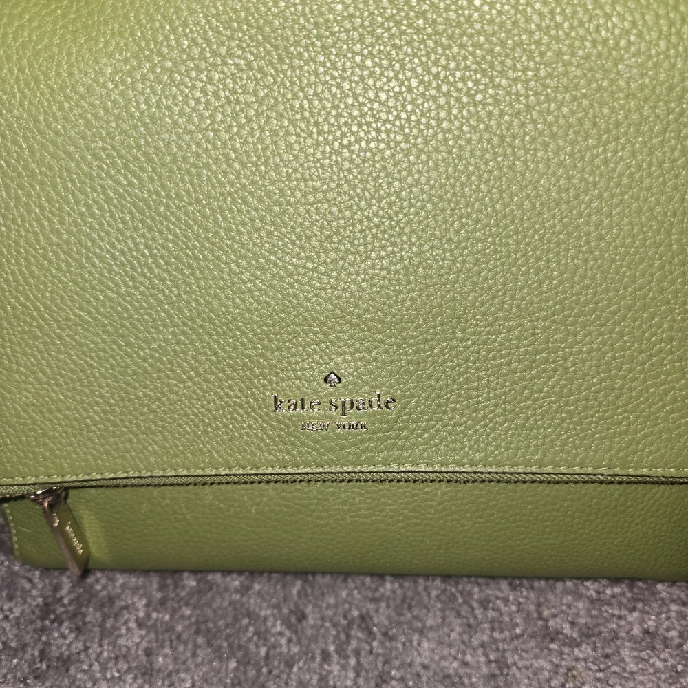 kate spade Green Pebbled Leather Crossbody Satchel